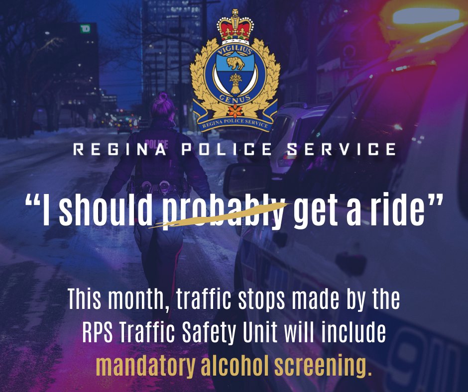 During the 1st week of March, the Traffic Safety Unit conducted 96 alcohol screening tests. There was only 1 arrest and 1 license administrative suspension. RPS & SGI would like to thank responsible drivers for continuing to make the roads safer! 📰: bit.ly/3wQ9wz0