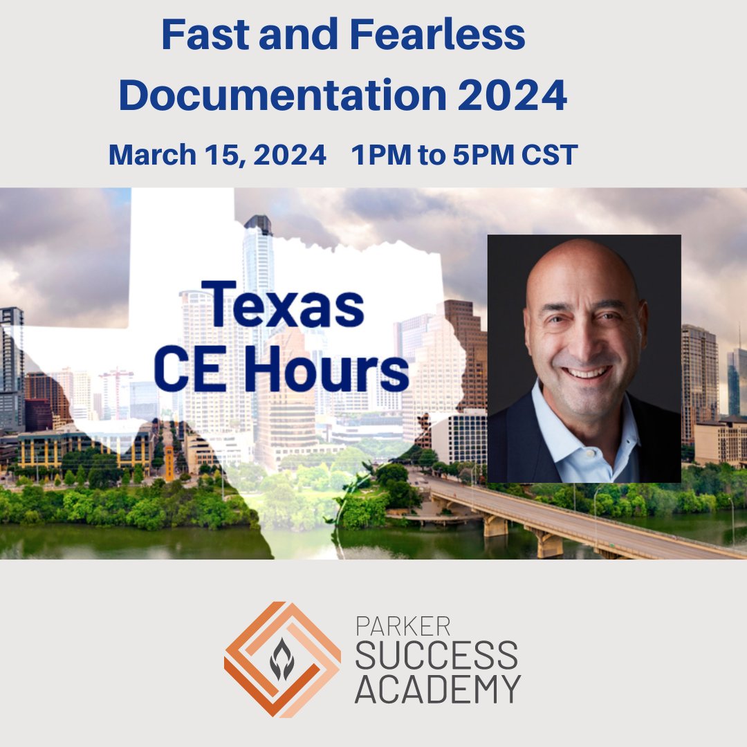 Act Fast! Final Call for Registrations! Join us for the essential 4-Hour Texas Mandatory Webinar this Friday, March 15, from 1 PM to 5 PM. But hurry – registration CLOSES Thursday at 5 PM CST! Go to parkersuccessacademy.com/courses/texas-… to register.