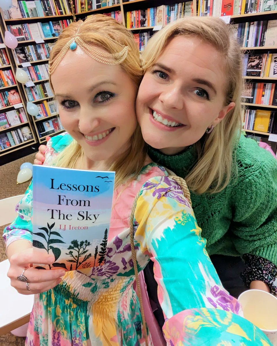 Storyteller love at my launch last night, a @kwebberwrites and @tamzinmerchant sandwich, @Lillustrator (her blurb is on my book), @Staceyv_Thomas (her blurb is also on my book) and @rosietellstales selfies. And all with my little dream book! #lessonsfromthesky @EllipsisImprint