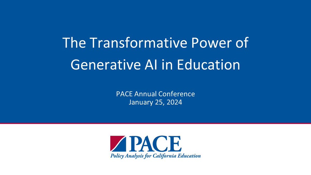 What are the opportunities, benefits, & risks of generative AI for public education? @SantaAnaUSD's Jerry Almendarez, @StanfordEd's Chris Piech, & @codeorg's Pam Vachatimanont talked current research, policy, & practice at the 2024 PACE Annual Conference. youtube.com/watch?v=l_huH_…