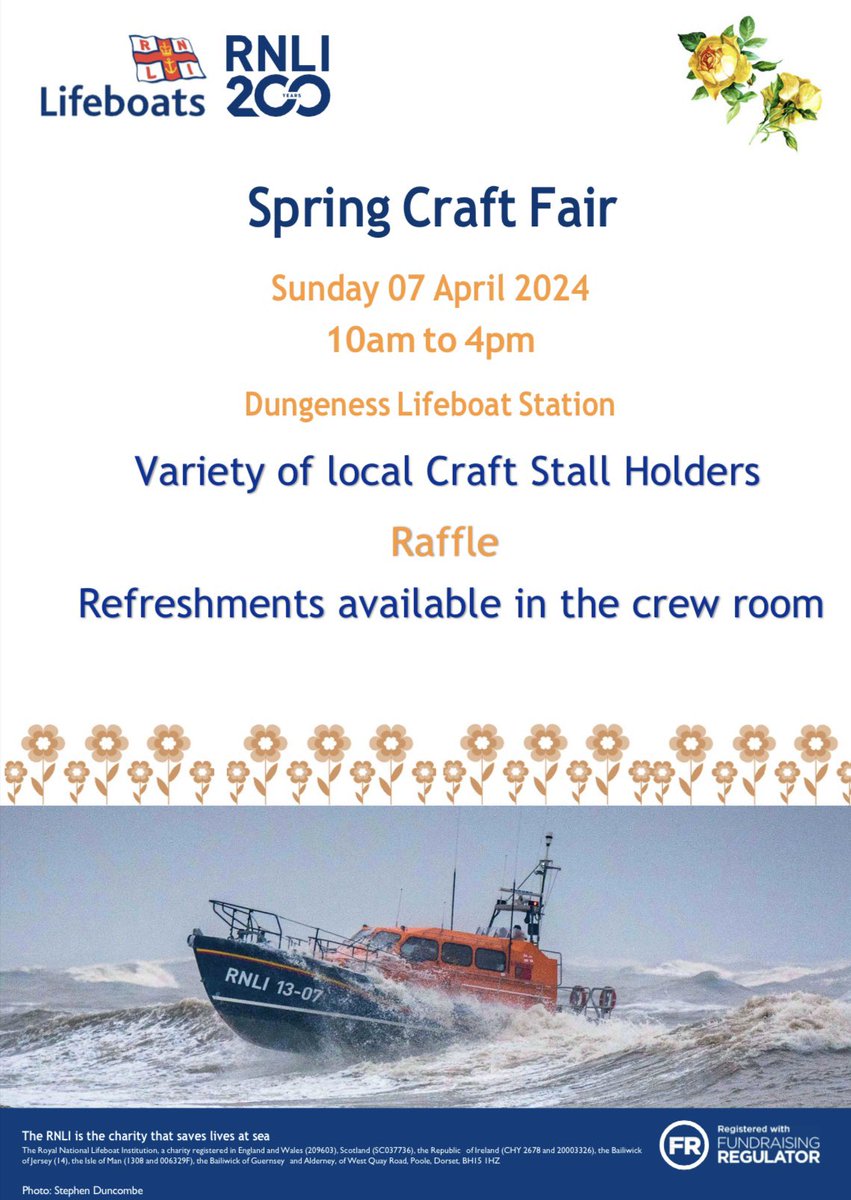 It’s nearly time for our Spring Craft Fair! Come along and see the fantastic items for sale by our many talented local craftspeople. Refreshments will be available in our crew room.