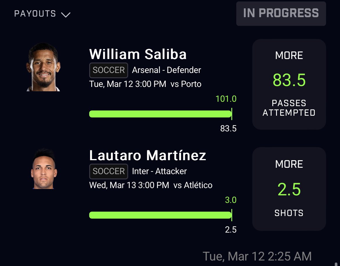 futone23's tweet photo. 🚨11/11🧹🧹🧹

MARTINEZ 2.5 ⭐️✅
Antoine semenyo 2.5 shots att ⭐️✅
Gundogan 1.5 shot ⭐️✅
Victor osimhen 0.5 sot  ⭐️✅
Saka 3.0🔥✅
Lozano 2.0🔥✅
Di Lorenzo 45.5🔥✅
Saliba 83.5🔥✅
Lino 1.5 shot att 🔥✅
Donyell malen 2.5 shot at🔥✅
Zambo anguissa 0.5 shot at🌶️✅
#PrizePick https://t.co/Pf680qGldX