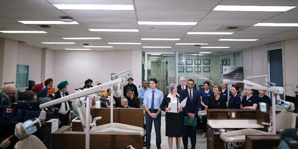 Today, we welcomed @CanadianPM Justin Trudeau and MP George Chahal to SAIT’s Dental Clinic for an announcement. The Dental Clinic #HereAtSAIT offers students in our Dental Assisting program hands-on learning opportunities and real-world preventative dentistry experience.