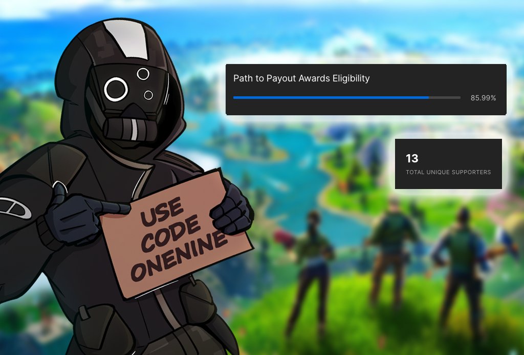 onenine90x's tweet photo. Thank you SO much to the 13 amazing people who are using my code this month!

We are almost at 90% eligibility for payout! Please continue using #EpicPartner code "ONENINE" ❤️ https://t.co/qhrdWt4boK