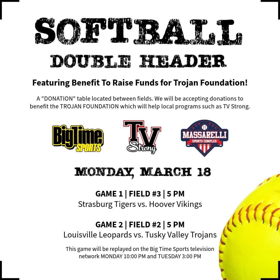 nchoovervikings's tweet photo. Hoover softball is honored and excited to take part in this Softball DH to raise support and funds for the Trojan Foundation.
#GoVikings #TVStrong https://t.co/HraheL8lPN