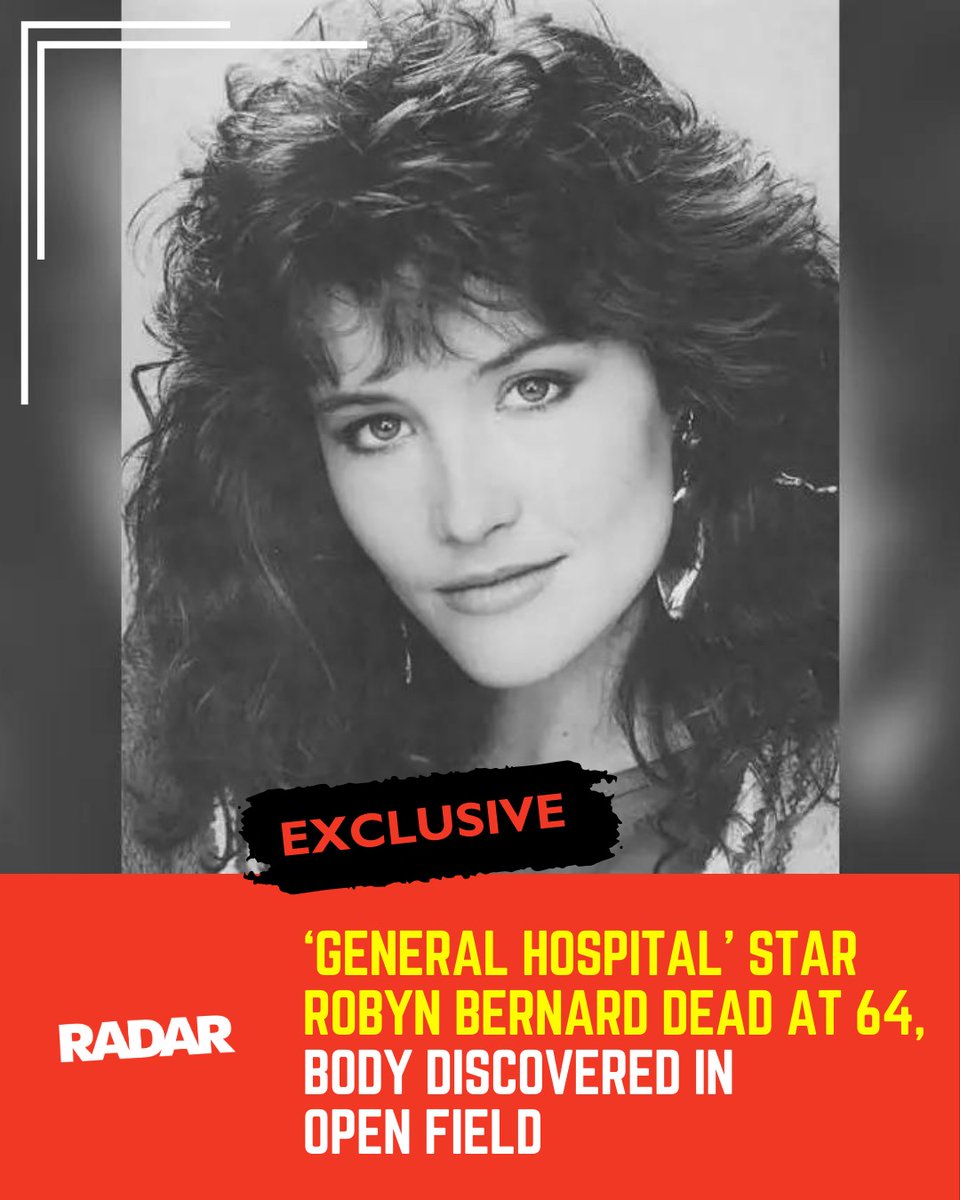radar_online's tweet photo. Another soap opera star has passed. General Hospital actress #RobynBernard has died at 64, and the details surrounding her passing appear mysterious. #RadarExclusiveDetails Click the link in our bio for details. (📸: MEGA) https://t.co/ugbo0vXHHI