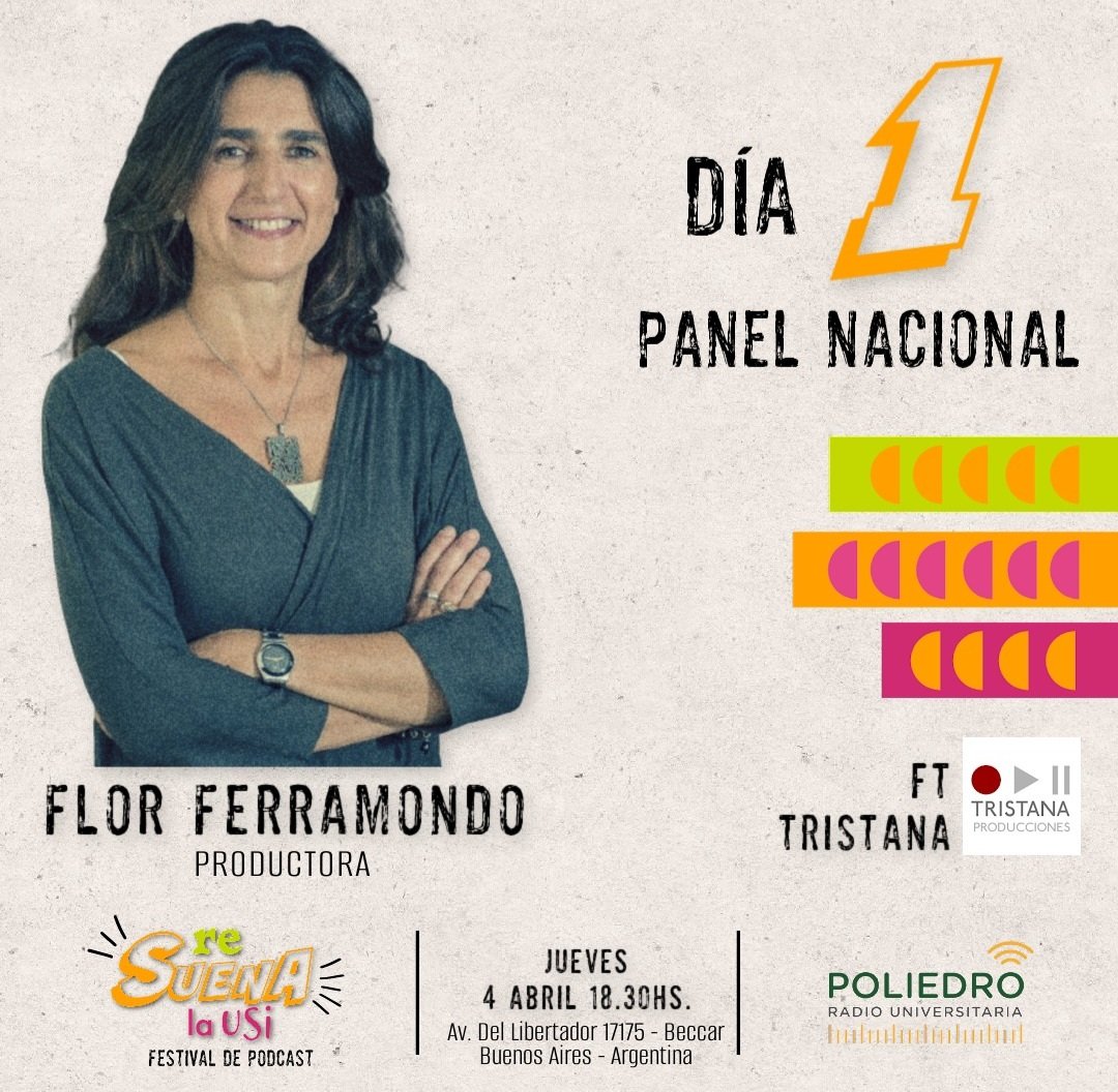 Florencia Ferromondo de <a href="/Circulantes_/">Circulantes</a> se suma a #ReSuenaLaUSI al Panel Nacional 
Jueves 4 de abril 18.30hs
En la <a href="/USanIsidro/">USI</a> 
Gracias Florencia!
.
Organiza Poliedro Radio Universitaria
Ft. <a href="/tristana_prod/">#Tristana10Años</a>