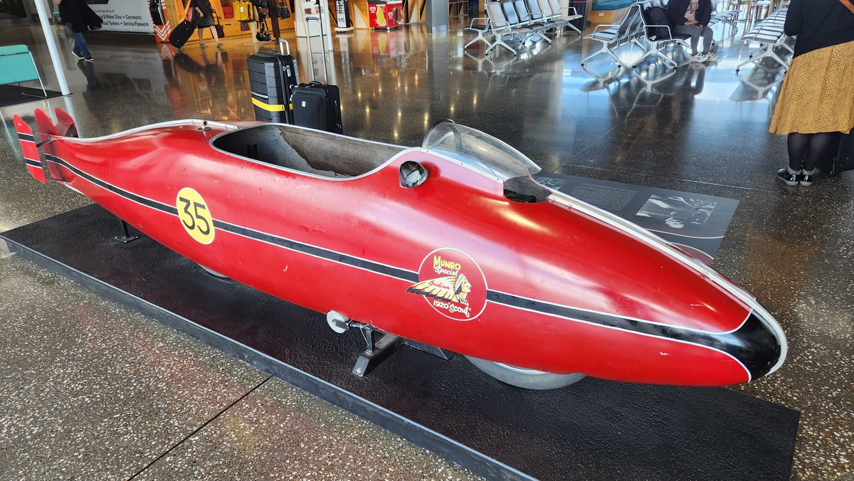 In Invercargill to facilitate strategic planning for 2 clients. Picture of 'The World's Fastest Indian', a replica of Burt Munro's motorcycle that still holds the land speed record for its class. A heart-warming movie was made documenting this feat starring Anthony Hopkins.