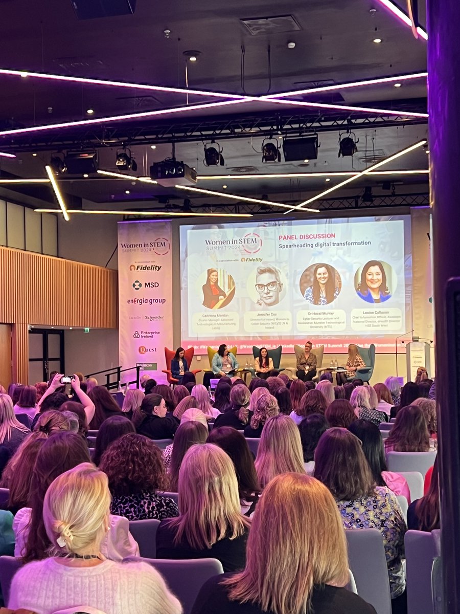 Today at the Women in STEM Summit 2024! A fantastic opportunity for Laura Bolster & @ElaineCalnan to inform attendees about our cyber security courses.🔐
Don't miss the chance to upskill! Well done to our own Hazel Murray on the panel digital transformation.
#WomenInSTEM24