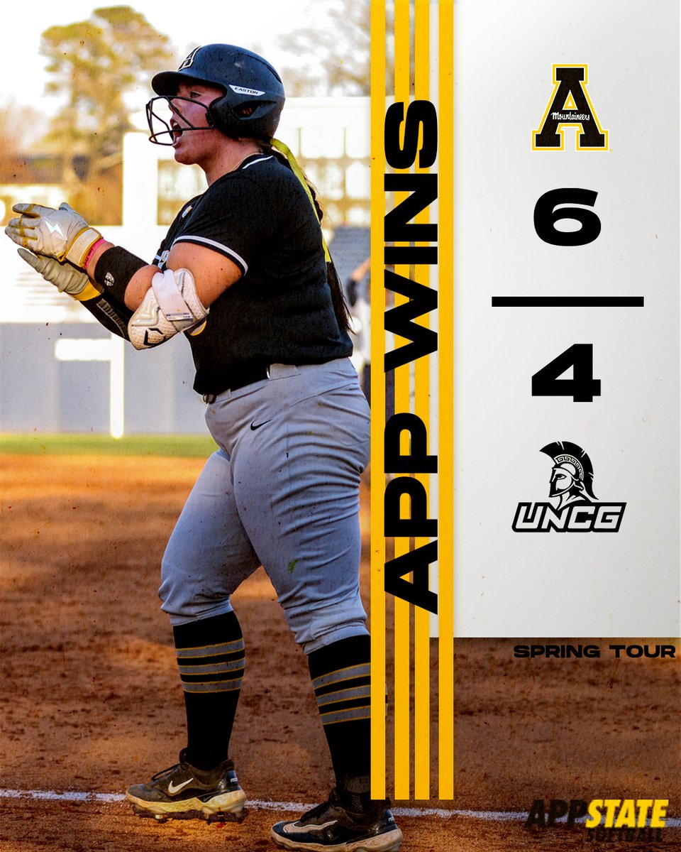 That's a winner!!! 

KK slams the door on the Spartans and App State picks up a huge win in Greensboro!! 

⛰️🥎