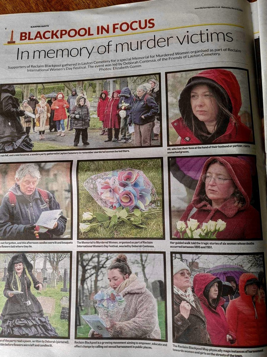 Our memorial walk made the local paper! 
Layton Cemetery, Blackpool
@LancsRetweet #remember #death #murder #history