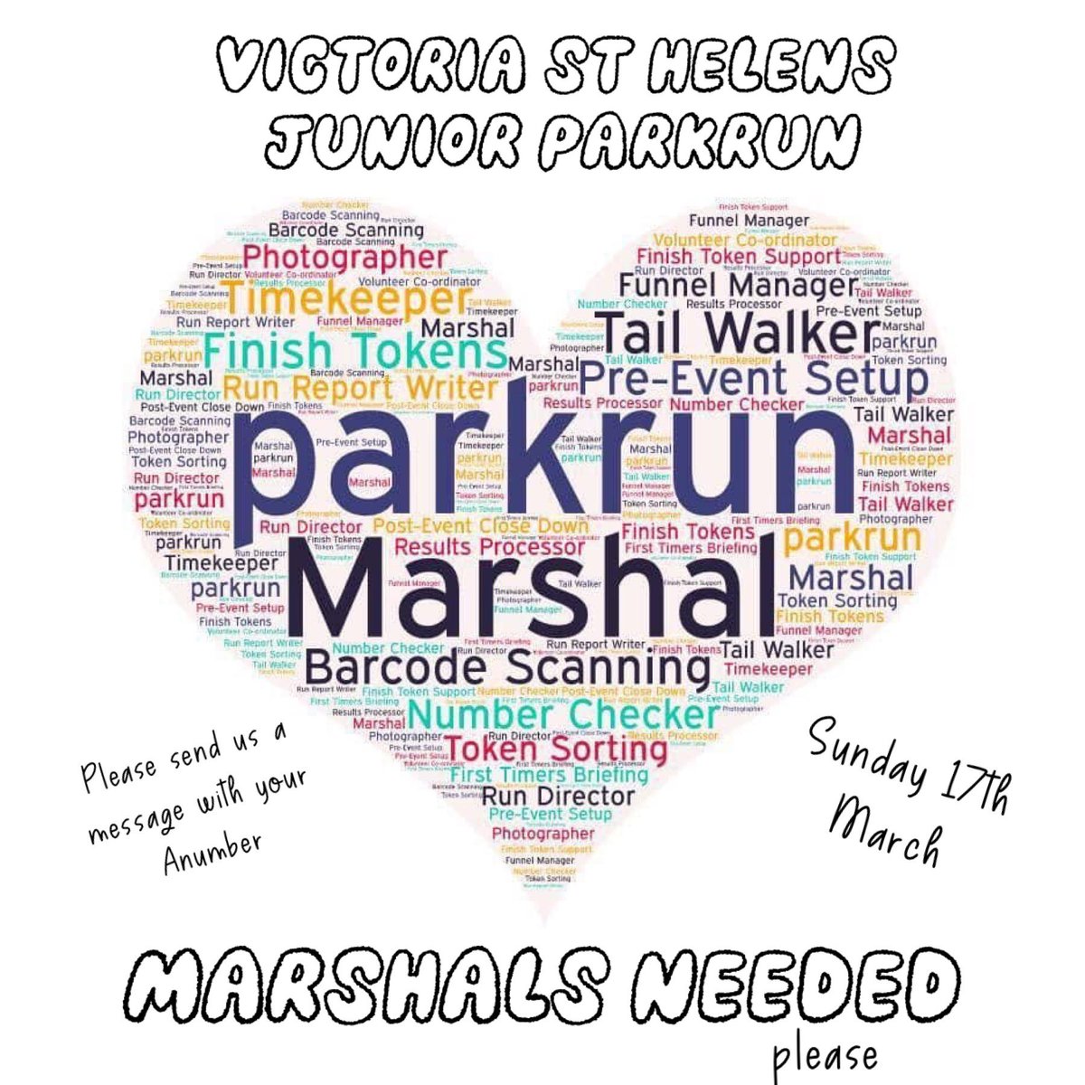 If you can help this Sunday please message us to be added to our roster #lovejuniorparkrun #volunteersareawesome