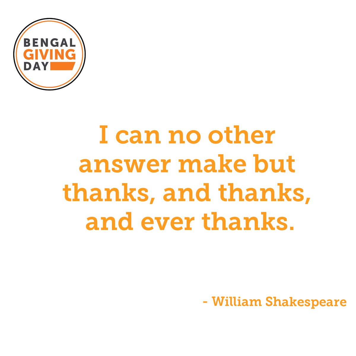 ISUEngPhil's tweet photo. “I can no other answer make but thanks, and thanks…” William Shakespeare, Twelfth Night

Thank you to everyone who supported our department and ISU during the Bengal Giving Day drive!

If you would like to donate too:

https://t.co/8EPLnnkJw1
#bengalgivingday https://t.co/7J6eSXm9Si