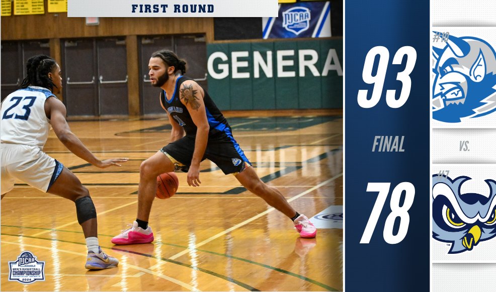 NJCAABasketball's tweet photo. 🚨 The Blue Devils 𝙎𝙪𝙧𝙫𝙞𝙫𝙚 𝙖𝙣𝙙 𝘼𝙙𝙫𝙖𝙣𝙘𝙚!

Riverland defeats Prince George's 93-78 to move to the 2024 #NJCAABasketball DIII Men's Championship Quarterfinals!

https://t.co/m3fb3FF7Am https://t.co/lYEFf3FaFT
