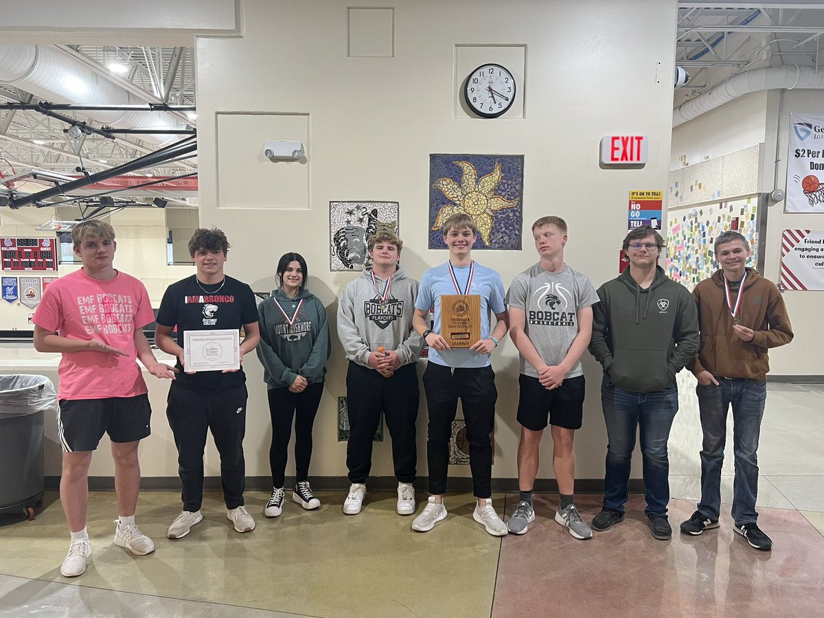 Marr_206's tweet photo. What a day!  Congratulations to the HS quiz bowl team on their first place finishes in the silver and gold brackets at the Pioneer Conference meet! 🎉 #emwolves https://t.co/XDe72H7GhU