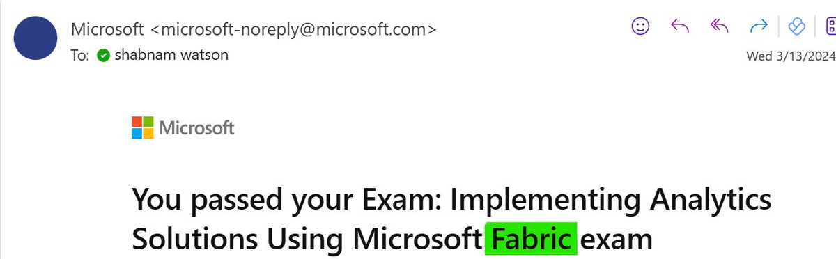 Proud to be a certified Fabric Analytics Engineer! 🥳 #MicrosoftFabric #DP600   For those of you who were waiting for it go to GA before you took the exam, it is in GA now.