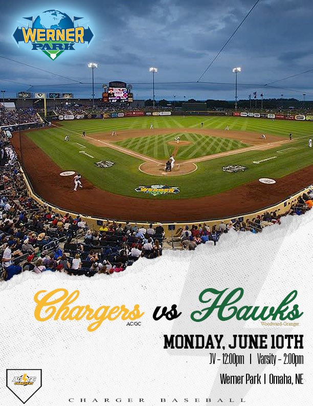 Hey Hawk Fans! 
Mark your calendars! 
🗓️ June 10th
⚾️W-G vs. AC/GC 
📍Werner Park
🎟️ FREE
⏰ JV - 12pm V - 2pm
Make it a day at the ballpark in Omaha!