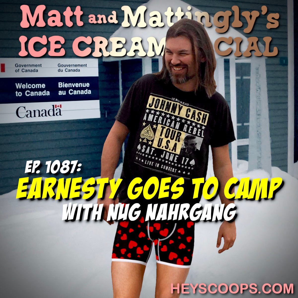 HeyScoops's tweet photo. Matt is out of town, so Paul and Jacob are joined by @NugNahrgang! The boys review red flags to look out for when hiring an electrician. They play "One Dollar Words" and discuss why Jacob wasn't wearing pants when he got stopped in Canada. Find Ep. 1087: Earnesty Goes to Camp… https://t.co/uQ9TQda8Uc