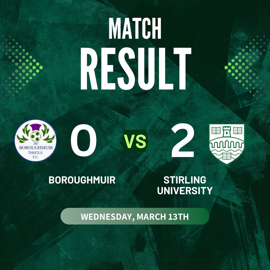 Today’s SWPL2 Result:

<a href="/BTFC07/">Boroughmuir Thistle</a> 0 : 2 Stirling 

🔥Both goals from Jodie Ovens!