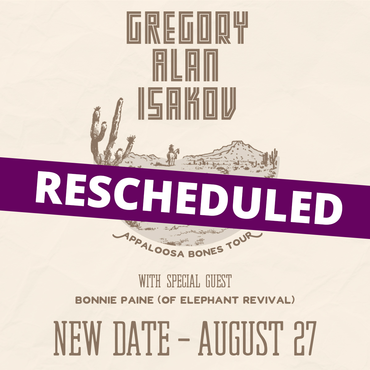 PLEASE NOTE: @GregoryAIsakov originally scheduled for tomorrow, 3/14, has been RESCHEDULED to 8/27 due to the prospect of inclement weather throughout the front range. If you purchased tickets to the event you will be receiving an email soon with additional info. @AEGPresentsRM