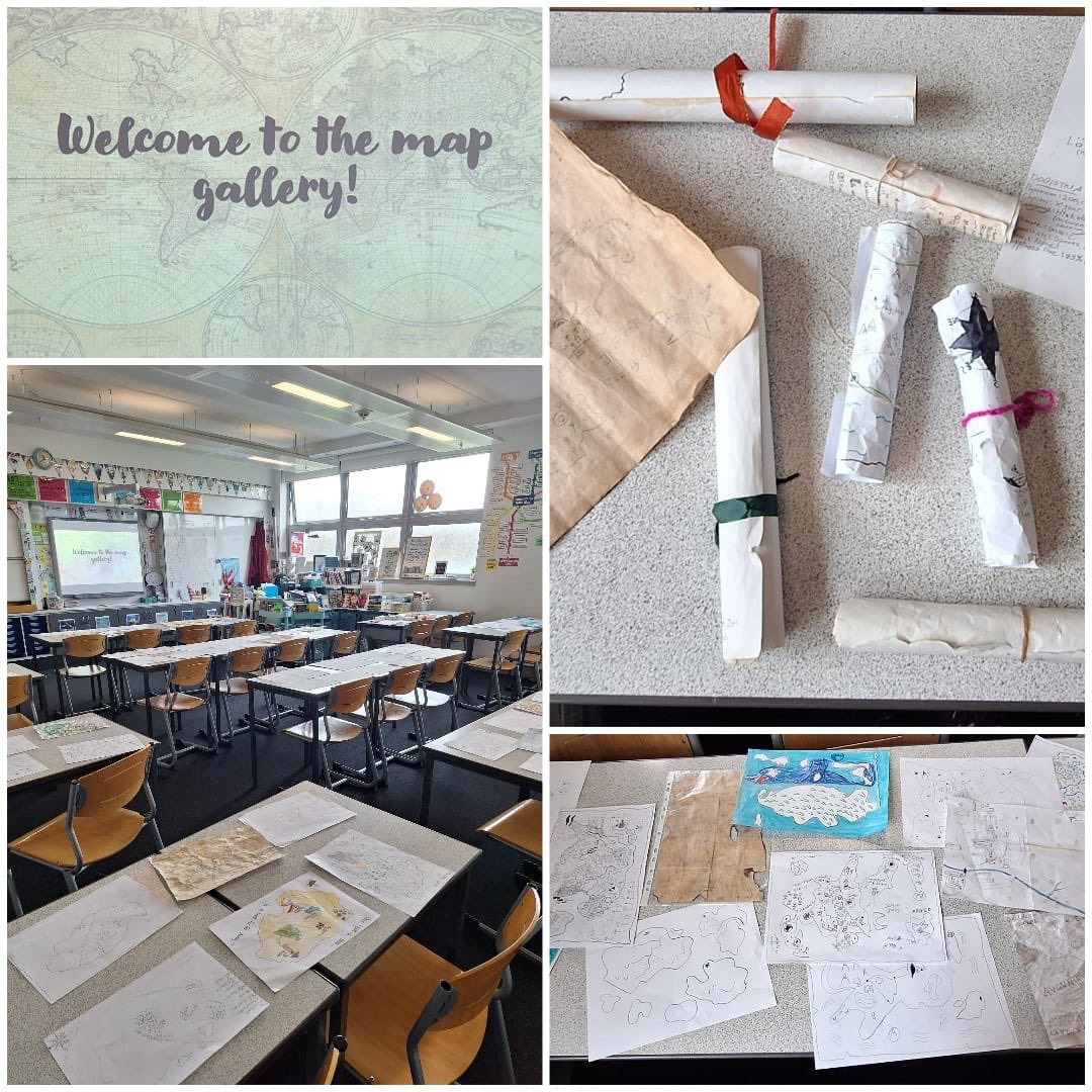 DHSFifeEnglish's tweet photo. We had maps as far as the eye could see in C103 today! It was great to celebrate with the winners of our fantasy map and fantasy writing competitions. #WorldBookDay2024 https://t.co/uce9K8do92