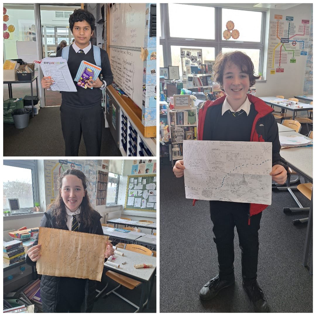 DHSFifeEnglish's tweet photo. We had maps as far as the eye could see in C103 today! It was great to celebrate with the winners of our fantasy map and fantasy writing competitions. #WorldBookDay2024 https://t.co/uce9K8do92