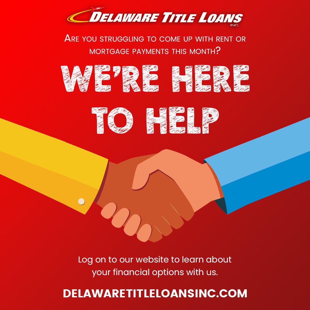 DETitleLoanCash's tweet image. Need help with rent or mortgage payments in Delaware?🏠💸😍 We&apos;re here to help! Visit any one of our Delaware title loan locations or get the process started online by filling out the form on our website: delawaretitleloansinc.com 

#helpwithrent #detitleloans #DelawareTitleLoans