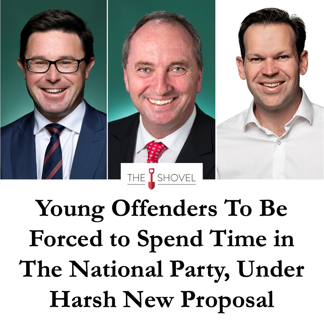 “Kids don’t fear prison any more. 'But tell them they’ll have to spend three months locked in a Party Room with Barnaby Joyce and Matt Canavan and they will very quickly find more productive pursuits' Full story here 👉 tinyurl.com/ms6vruw9