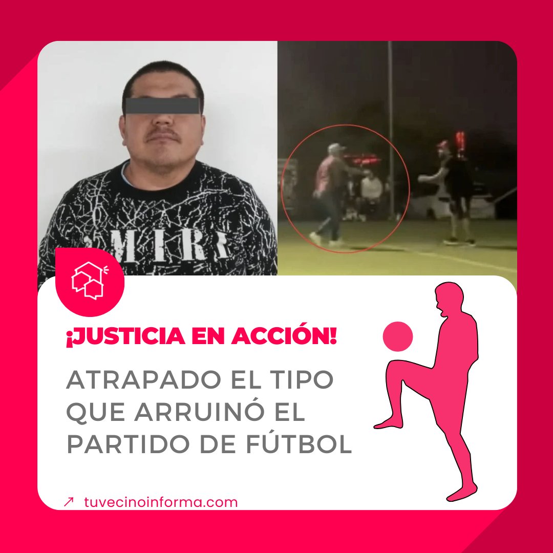 ¡Atención comunidad! La justicia prevalece: Capturado el individuo que irrumpió armado en las canchas de Monterrey, sembrando el caos durante un partido de fútbol. Juntos, construyamos espacios seguros para el deporte. 👮‍♂️⚽ #Seguridad #Justicia #DeporteSeguro