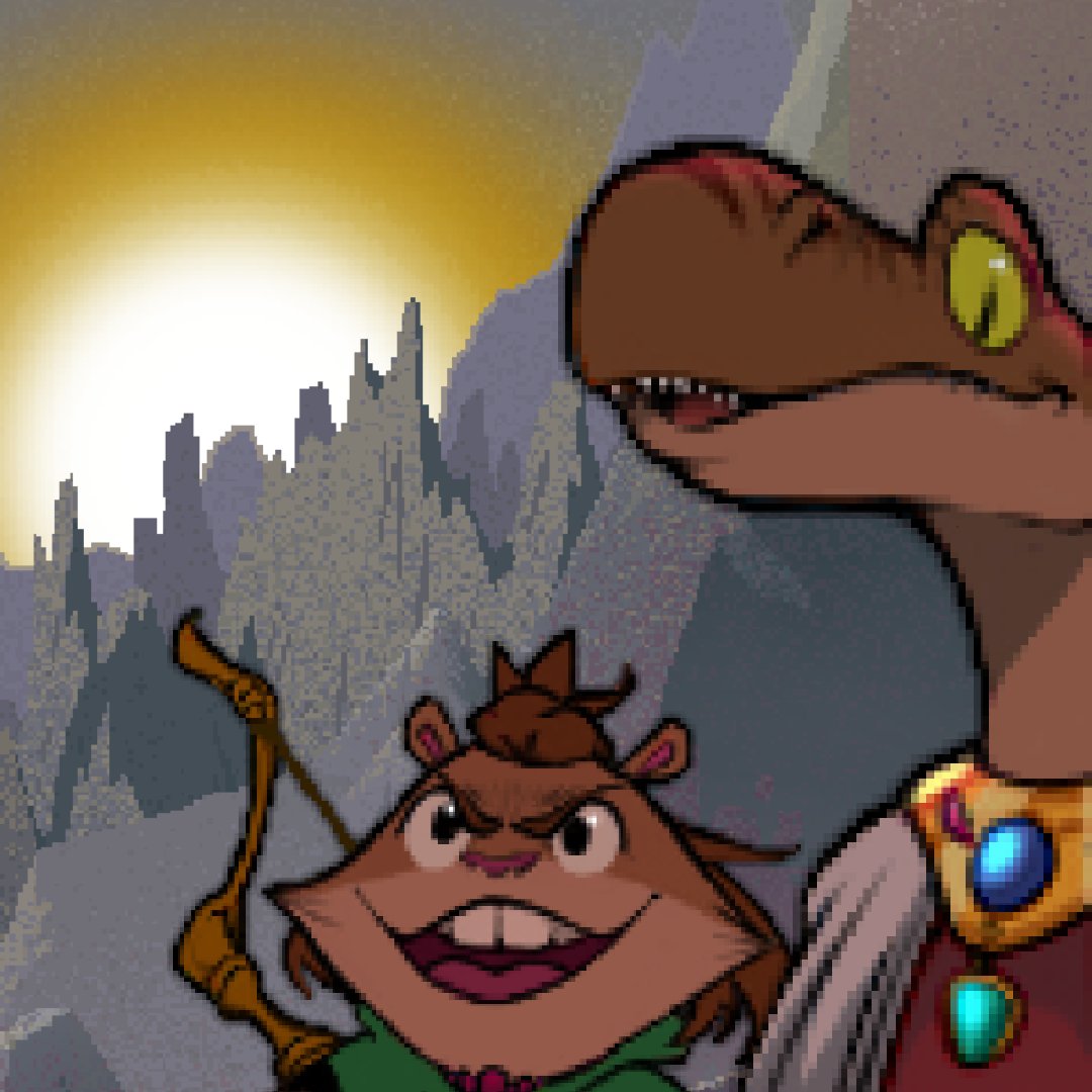 Tiranx is a powerful LizardGen with immense strength.
And Spammy… this hyperactive SquirrelGen is a chatterbox extraordinaire. 

In the game, you’ll have to make the right choices if you want them to be your friends. Or... 💀

#indiegame #indie #adventuregames #pointandclick