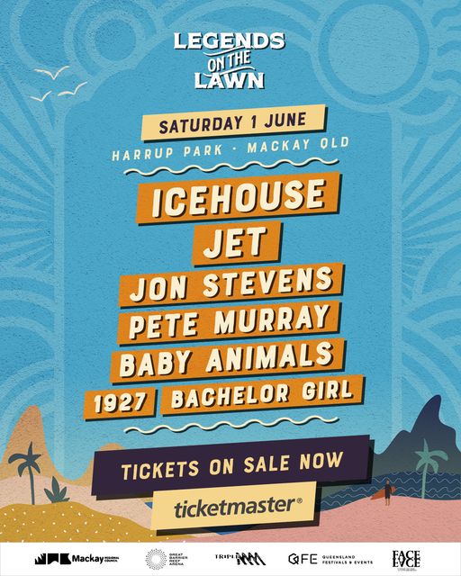 REMINDER: ICEHOUSE will be headlining Legends on the Lawn at Harrup Park in Mackay on Saturday, June 1st! Tickets for the general public go on sale Thursday, March 14th at 9am QLD. bit.ly/LOTL24 Further information about the event can be found at:…