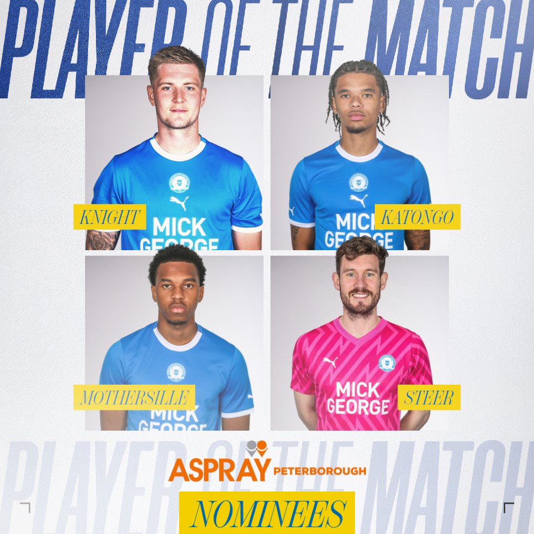 📊 | Who was your Player of the Match against Stevenage? Vote below 👇 Player of the Match brought to you by @AspPeterborough. #pufc