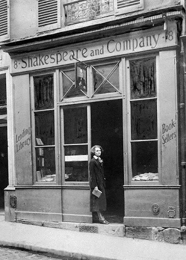 ‘In those days there was no money to buy books. Books you borrow from the rental library of Shakespeare and Company, which was the library and bookstore of Sylvia Beach at 12 Rue de l’Odéon.’ Ernest Hemingway, A Moveable Feast, 1964 Beach in front of her bookstore, Paris 1956