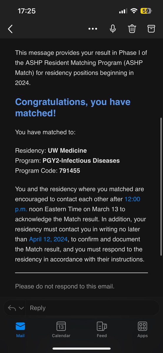 sydkrusen's tweet photo. I am going to be an ID pharmacist!! #pharmres #RxMatch2024 https://t.co/BHS9SppxcH