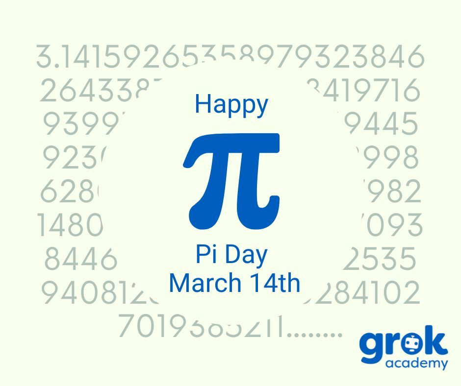 grokacademy's tweet image. It's Pi Day!
Today we celebrate the magic of π! Any day that combines fun, education, and pie is a day worth celebrating! You can celebrate by baking and eating pie or any other Pi-themed activities! 🥧 Share your Pi Day adventures with #PiDay2024 and #GrokAcademy.