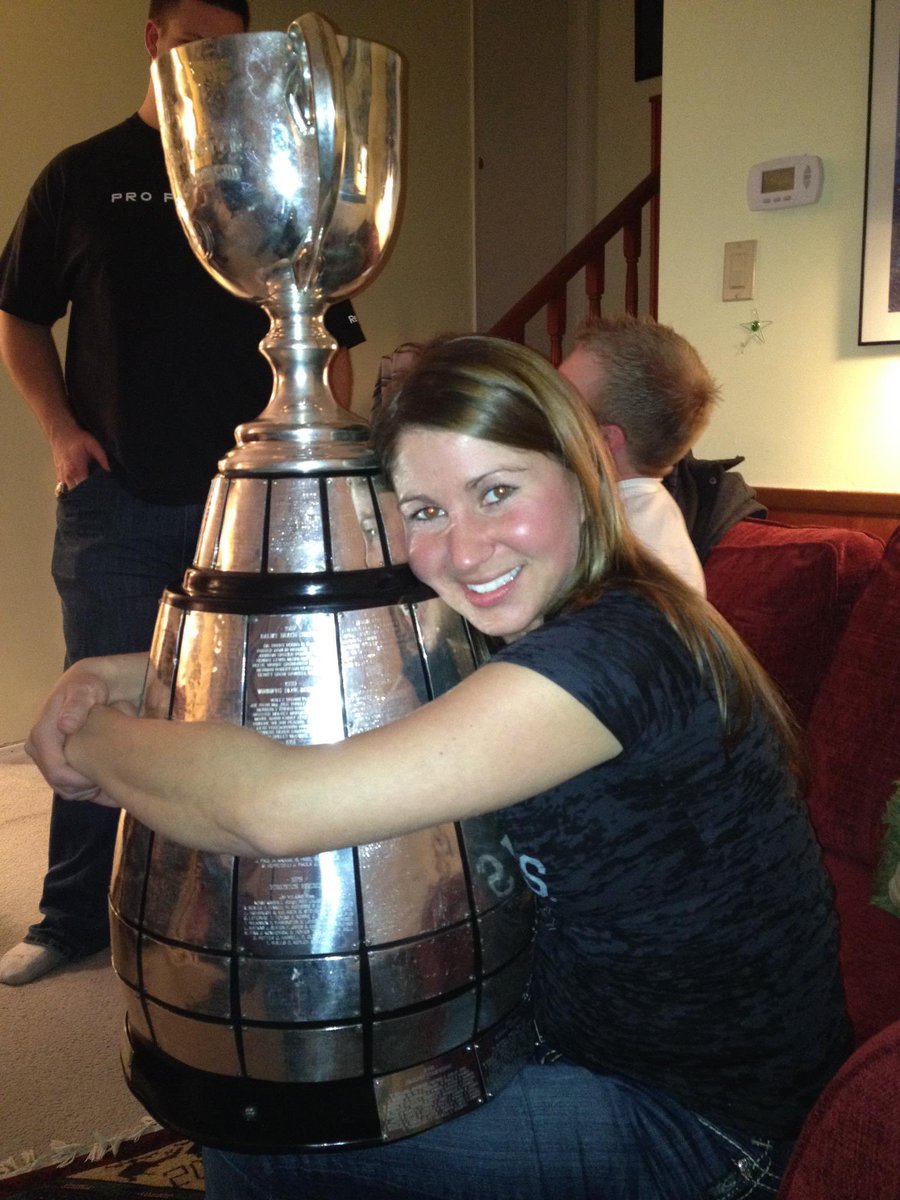 This just came up from a memory. 12 years ago.. chilling with the #GreyCup! My good buddy won it with the #BCLions and invited us for his day with it..