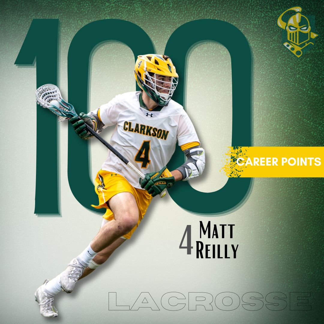 Congrats to <a href="/mattCreillyy/">Matt Reilly</a> on scoring his 100th career point in <a href="/clarksonlax/">Clarkson Lacrosse</a> 21-4 victory over Plattsburgh State on Wednesday!!