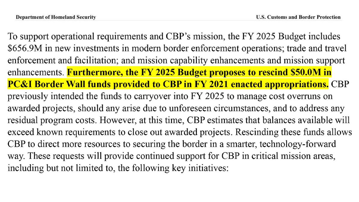 Holy shlit. Biden's new budget plan wants to DEFUND $50 million from the border wall.
