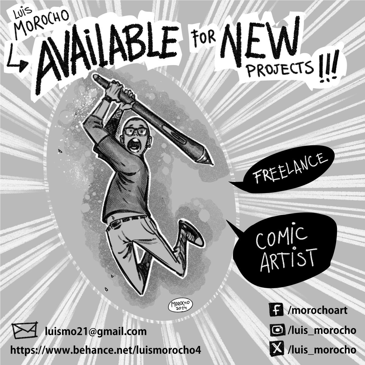 luis_morocho's tweet photo. Hi!, I am available for new projects, if you are interested in working with me you can send me a DM or write an email to luismo21@gmail.com

Don't forget to visit my portfolio on Behance to see more of my work:
https://t.co/BtBsYTKjr5

#ComicsWork #ComicBookArtist https://t.co/bEVYw01qoj