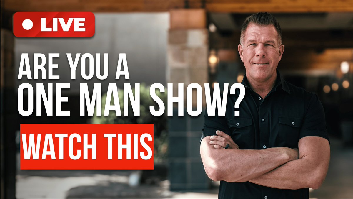 Are you a One Man Show? Watch This..

JOIN ME LIVE 🔴 RIGHT NOW!!

youtube.com/live/oPwenGepC…

#wholesaling #wholesalinghouses #realestate #realestateinvesting #wholesalinghousesfulltime