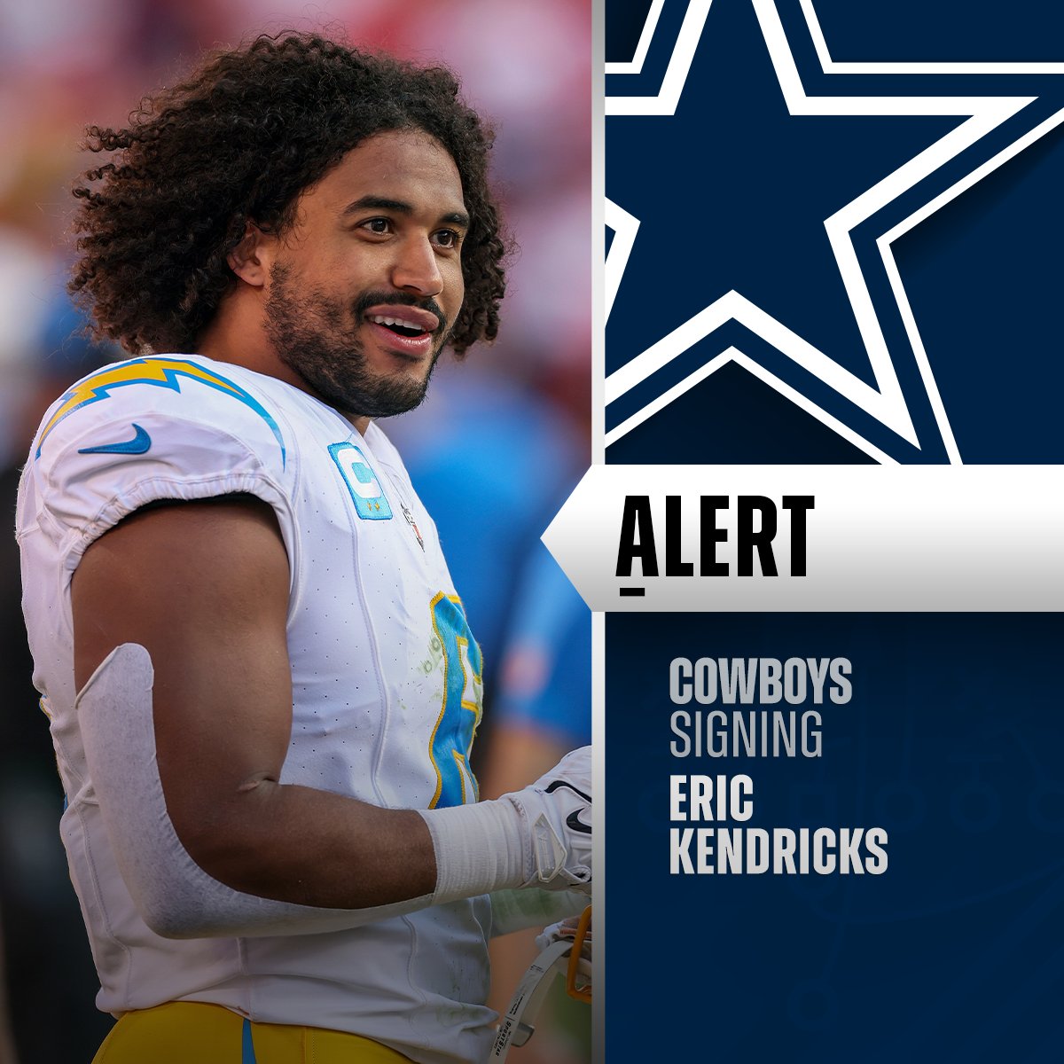 NFL's tweet image. Cowboys expected to sign LB Eric Kendricks. (via @TomPelissero)