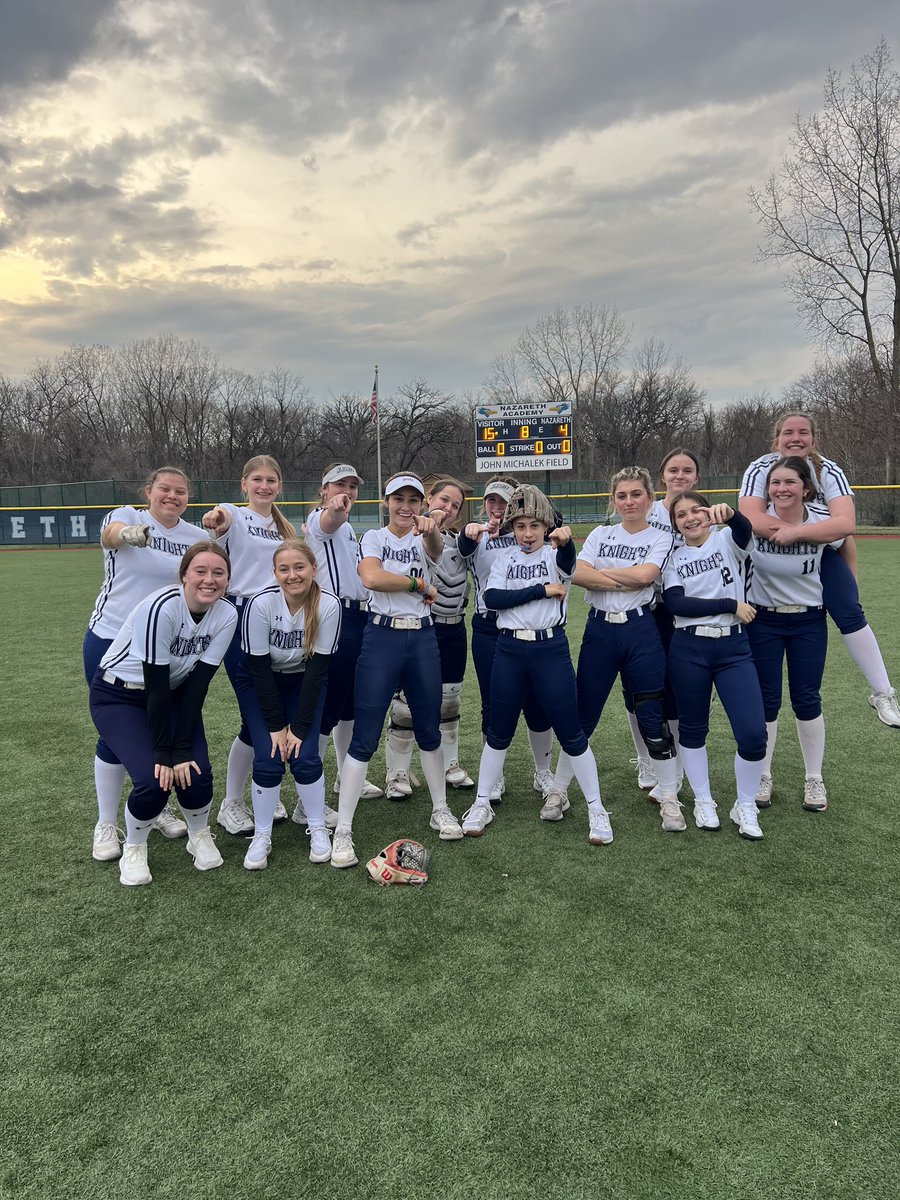Knights win 15-4 vs Naz!! Great way to start the season!! Great pitching by Dinino along with Cahill behind the plate!! Raffaelli hit for the cycle, and connected with Zito for a sharp double play to end the 6th. Russ with a solid game at third, Dwyer working hard at first!