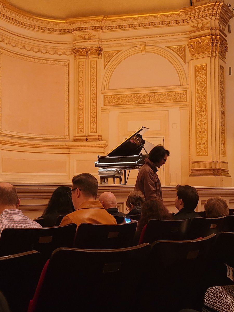 At the main auditorium of Carnegie Hall, for the @janlisiecki recital this evening.