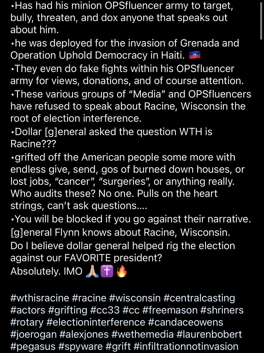 freedomislethal's tweet photo. Do I believe dollar [g]eneral helped rig the election against our FAVORITE president?
Absolutely. IMO 🙏🏼✝️🔥

#wthisracine #racine #wisconsin #centralcasting #actors #grifting #freemason #rotary #electioninterference #wethemedia #pegasus #spyware #grift #infiltrationnotinvasion https://t.co/rwW8rtdXXZ