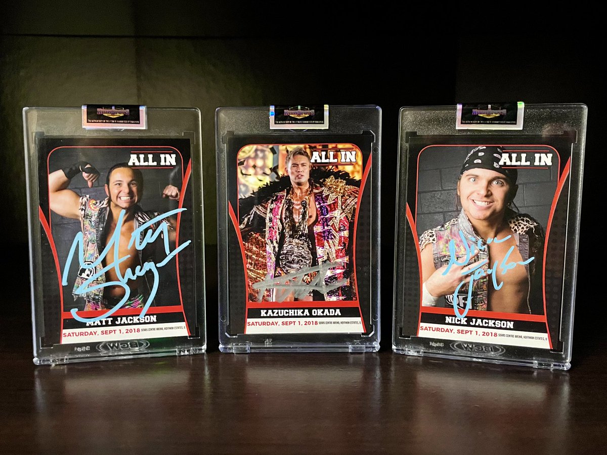 Elite or Not Elite 🤔 

That is the question 💭 

#WrestlingCardWednesday 🤼‍♂️

#WrestlingCards #TradingCards #MatthewJackson #NicolasJackson #KazuchikaOkada #AEWBigBuisness #AEW #TheHobby