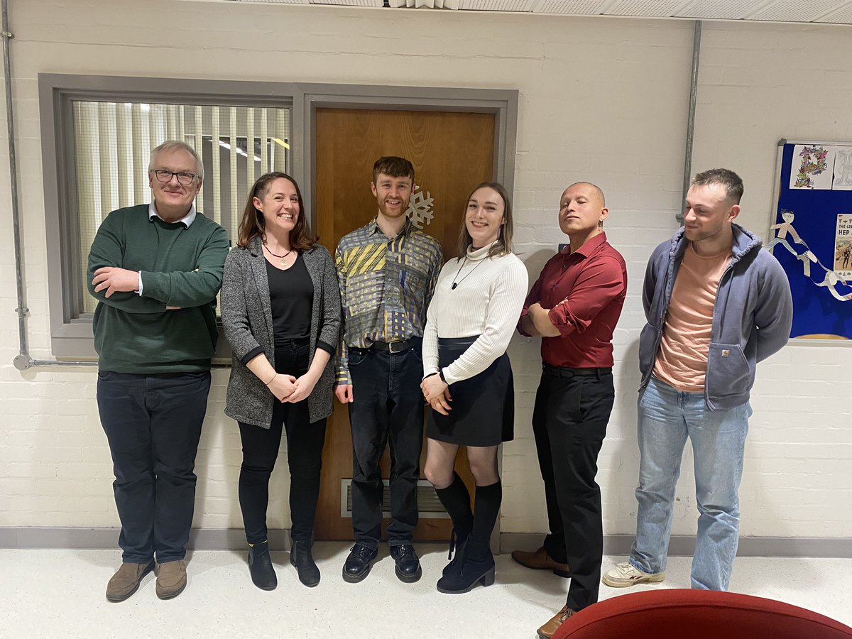 Several generations of current and past PhD students I have worked (and a PhD student of a PhD student) with united to celebrate Luis Mora Lepin‘s successful viva voce examination today @Microboone @UoMparticle @desynews