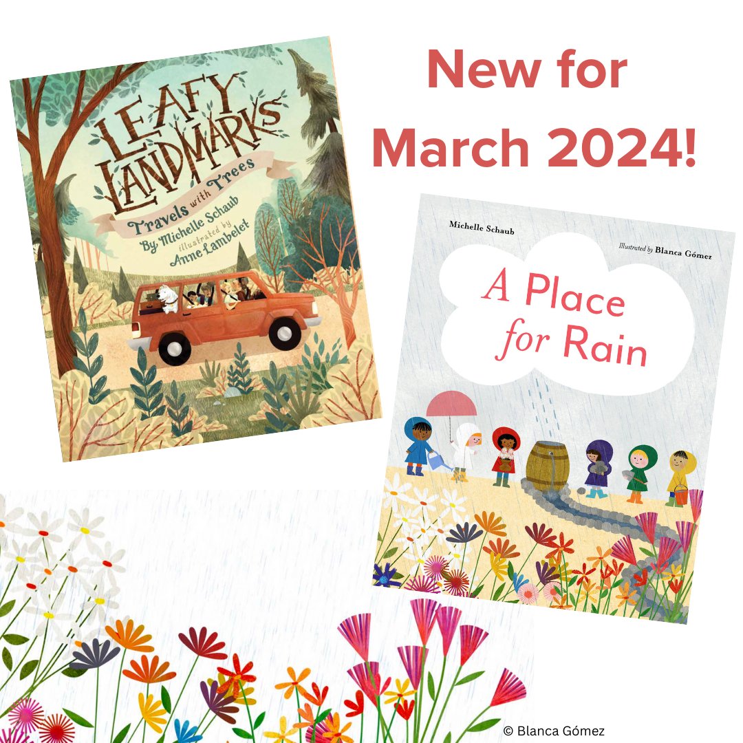 Congrats to our own @Schaubwrites on 2 new #PBs: 

LEAFY LANDMARKS -Beautiful #PoetryCollection of #HistoricTrees, tour landmarks across USA.

A PLACE FOR RAIN
Build a #RainGarden & help the environment!

Just in time for #EarthDay . . .  #kidlit #Nature