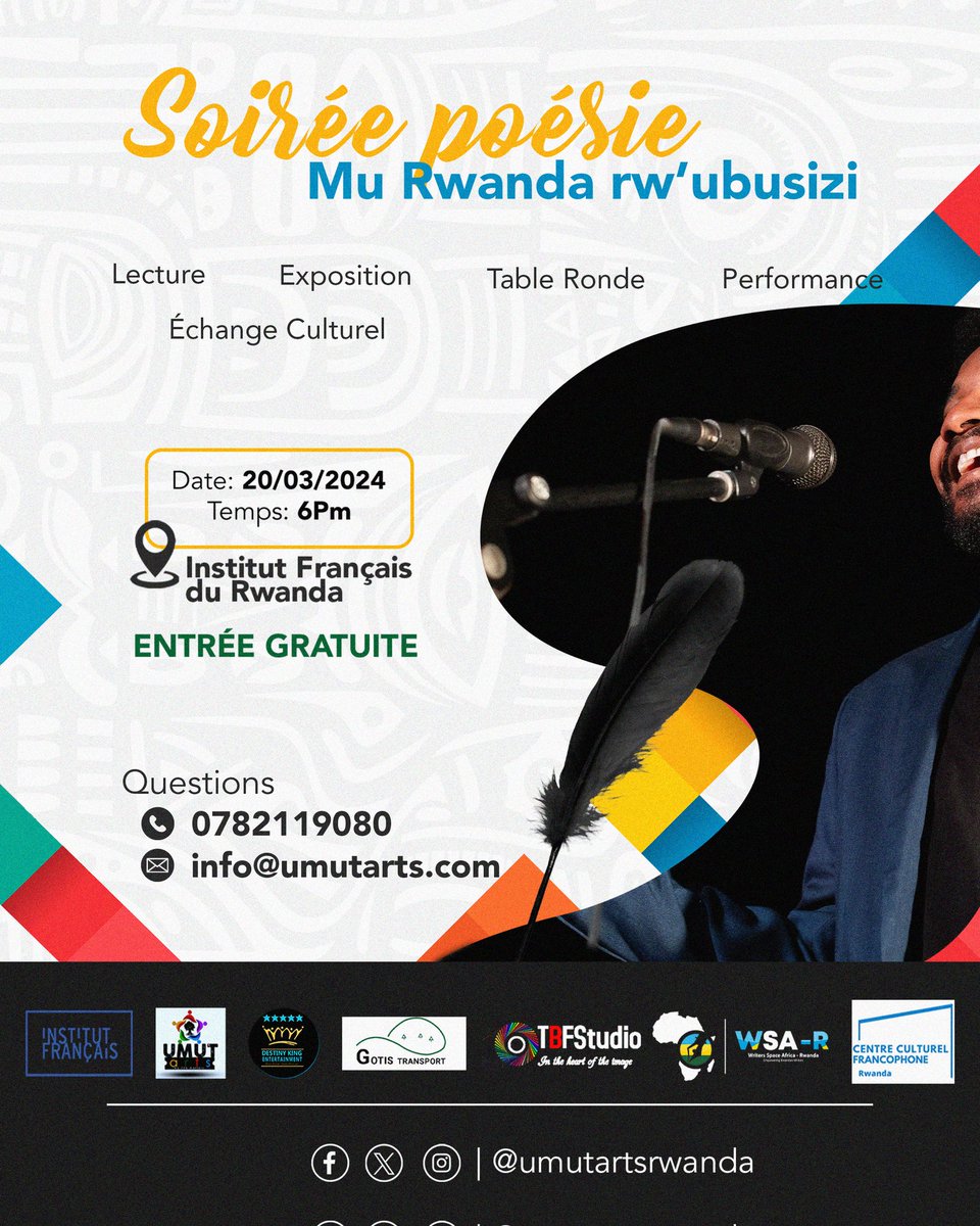 Pour célébrer la journée mondiale de la poésie: Mu Rwanda Rw'Ubusizi - Event RSVP 👇🏽 docs.google.com/forms/d/e/1FAI…