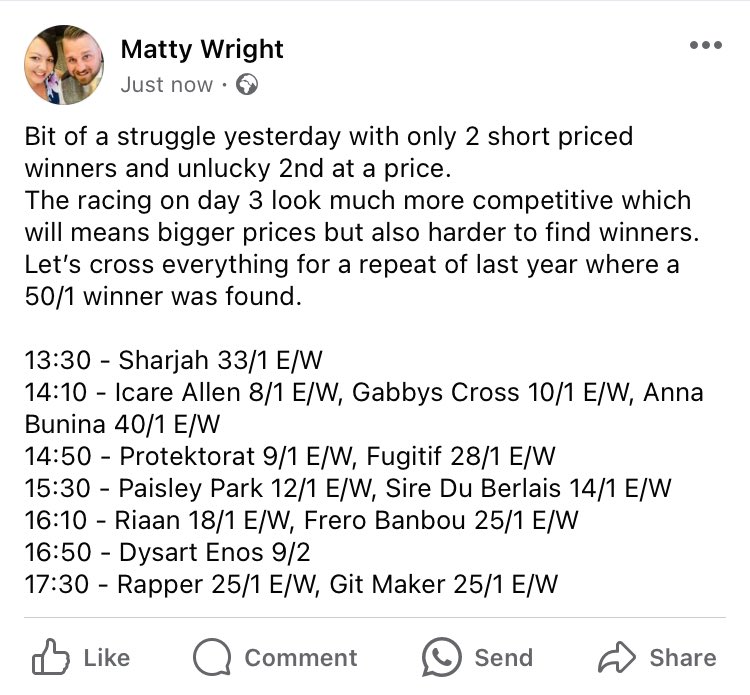 wrightstuff1986's tweet image. #CheltenhamFestival #FollowTheWrightStuff