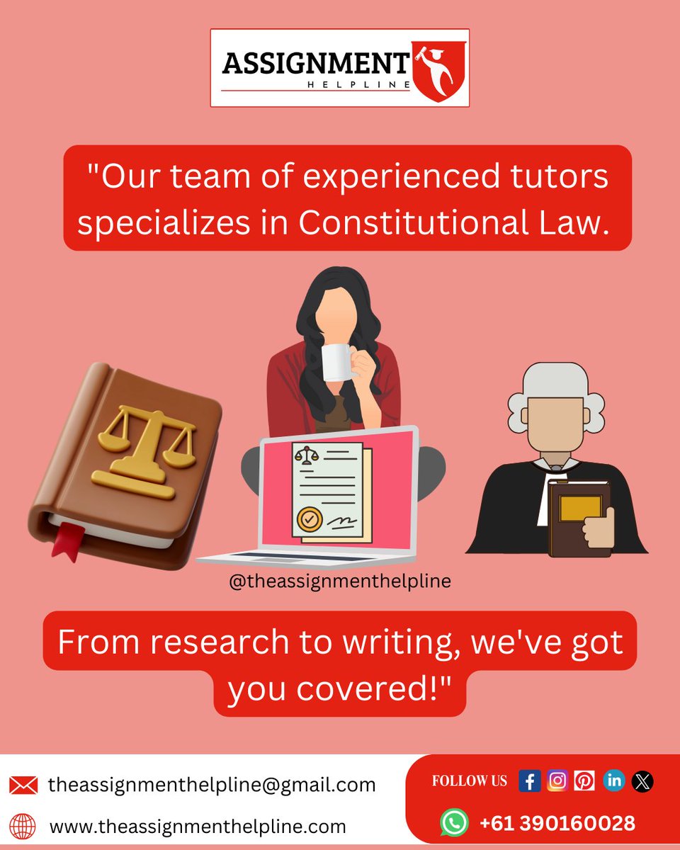 _the_assignment's tweet image. Need expert guidance on your Constitutional Law assignment? Look no further! Swipe to discover how we can assist you. #LegalStudies #AcademicSupport .
👉Live chat with our experts tawk.to/theassignmenth…
#lawassignmenthelp #lawassignmenthelpuk #lawassignmenthelponline #law